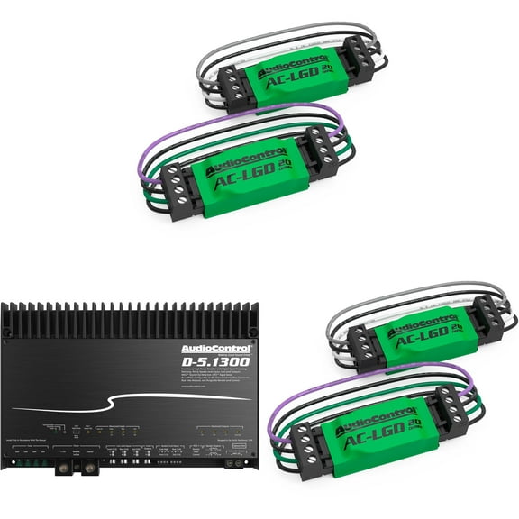 Audiocontrol D-5.1300 High Power DSP Multi-Channel Amplifier With Accubass with 2 Pairs AudioControl AC-LGD 20 Load generating device