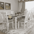 thumbnail image 2 of EUROCO 7 Piece Solid Wood Dining Set,70" Dining Room Table Set with Extendable Table,Removable Leaf and 6 Upholstered Ergonomically Desiged Chairs,Rectangle Dining Table Set for 6-8, 2 of 8