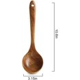 thumbnail image 2 of Zhuge Teak Kitchen Utensils,Wooden Soup Spoon Kitchenware Seasoning Scoop Dipping,Oil Dipper,Meal Rice Scoop,Natural Utensils Handcrafted Cutlery Tool (soup spoon(10.6x3.15in)), 2 of 5