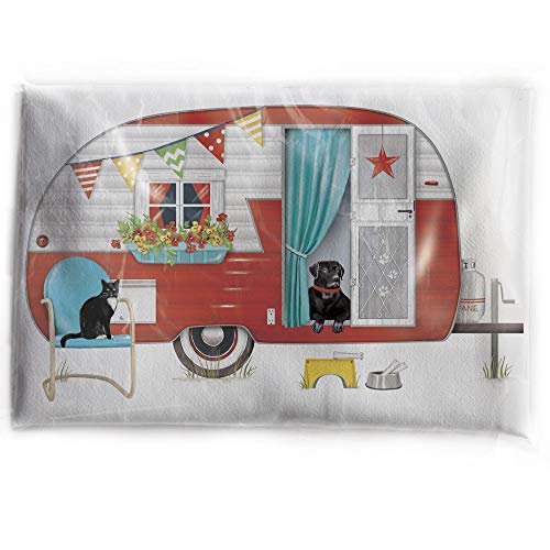 Mary Lake-Thompson Red Camper Flour Sack Dish Towel