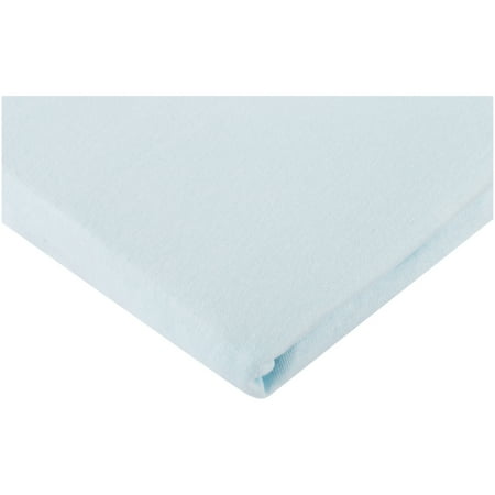Luvable Friends Baby Boy and Girl Fitted Portable Crib Sheet - Blue