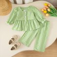 thumbnail image 2 of NOLDARES Toddler Girl Baby Clothes Fall Winter Outfits Long Sleeve Graphic Tee and Elastic Waist Pants 2 Piece Set Cute(Green,12-18 M), 2 of 8