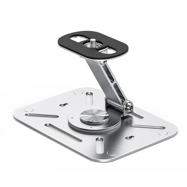 Hioecau Aluminum Alloy Projector Stand 360-Degree Rotating Height Adjustable Heavy Duty 3-in-1 Projector Holder Desk Wall Ceiling Mount with 1/4-Inch Thread