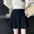 thumbnail image 6 of Quixlent Skater Skirt Solid Color High Waist Women A-Line Skirt Large Hem Design Autumn Winter Mini Skirt Daily Wear, 6 of 8