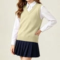 thumbnail image 6 of Husipze Sleeveless Sweater Vest for Girl Knit School Uniform Pullover Lightweight Breathable Preppy Layering Top Gold 5-6 Years, 6 of 9