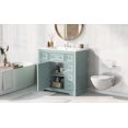 thumbnail image 4 of 36" Bathroom Vanity with Sink Combo, Modern Bathroom Cabinet Base with One Cabinet and Six Drawers, Solid Wood Bathroom Cabinet for Bathroom, Green, 4 of 9