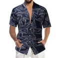 thumbnail image 1 of Eashery Mens T Shirts Turn Down Collar T Shirts Men Button-Down Dress Shirt Shirts Dark Blue L, 1 of 5