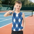thumbnail image 6 of Blue Tone Argyle Pattern Plaids Vest Undershirt Tank Top Sleeveless Quick Dry 4T, 6 of 7
