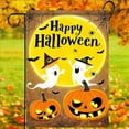 thumbnail image 5 of Happy Halloween Garden Flag 12x18 Inch Double Sided Cute Ghost Flags Pumpkin Full Moon Spider Web Bat Banner Small Yard Flag for Halloween Outdoor Decoration Fall Lawn Decor, 5 of 6