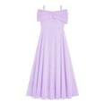 thumbnail image 2 of TSSOE Kids Girls Off Shoulder Junior Bridesmaid Dresses for Wedding 3D Applique Flower Girl Dress Lavender 6, 2 of 4