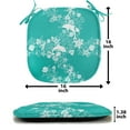 thumbnail image 6 of Sea Animals Chair Seating Cushion, Dolphins Flowers Sea Floral Pattern Starfish Coral Seashell Composition, Soft Seat Pads for Office with Anti-slip Backing, 16"x16", Sea Green White, by Ambesonne, 6 of 6