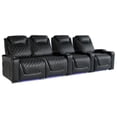thumbnail image 1 of Valencia Oslo XL Home Theater Seating | Premium Top Grain Italian Nappa 11000 Leather, Power Headrest and Recliner, Power Lumbar Support (Row of 4 Loveseat Left, Midnight Black), 1 of 5