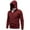 Wine, variant on Men Sweater Beige Hooded Pullover Hoodies Mens Solid Stretch Drawstring Sweater XL