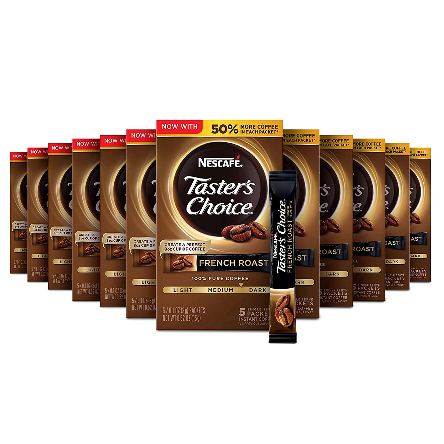 Nescafe Taster's Choice Instant Coffee, French Roast 5 Count (Pack of