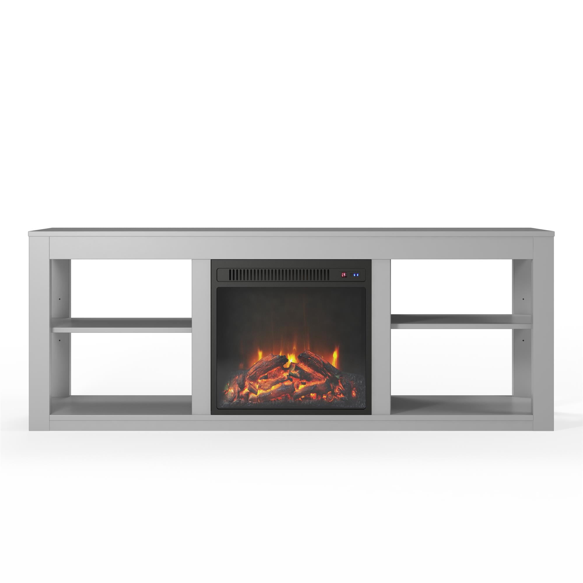 Ameriwood Home Parsons Electric Fireplace TV Stand for TVs up to 65" Dove Gray