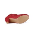 thumbnail image 5 of Unique Bargains Women's Side Zip Low Platform Chunky Heel Ankle Booties Red 7.5, 5 of 7
