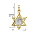 thumbnail image 2 of 14k Two-tone Gold Polished Solid Star and Torah Pendant Necklace 23.95x14.87mm Wide 0.95mm Thick Pendant for Women, 2 of 2