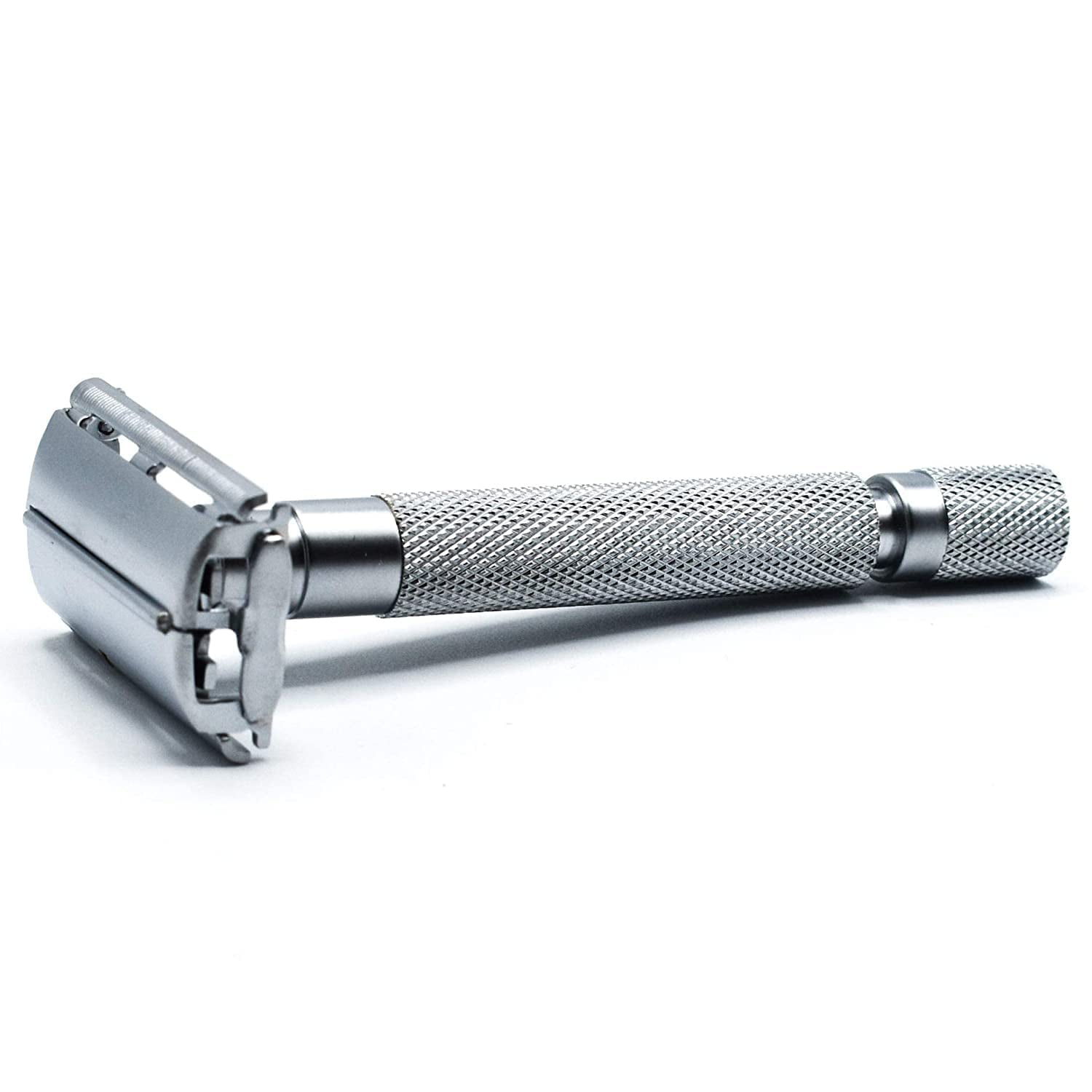 Parker Safety Razor 74R Butterfly Twist-to-Open Double Edge Safety Razor with 5 Parker Platinum Blades (Satin Chrome)