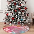 thumbnail image 4 of Cauagu 30" Christmas Tree Skirt Abstract Pink Gold Splash Pattern Christmas Tree Decorations Tree Mat for Xmas Decorations Occasion Holiday Home Decor -30", 4 of 7