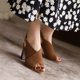 thumbnail image 1 of Sandalias de verano para mujer con tacones altos de cuero de microfibra de tela mate a la moda Wmkox8yii shjk6802, 1 of 9