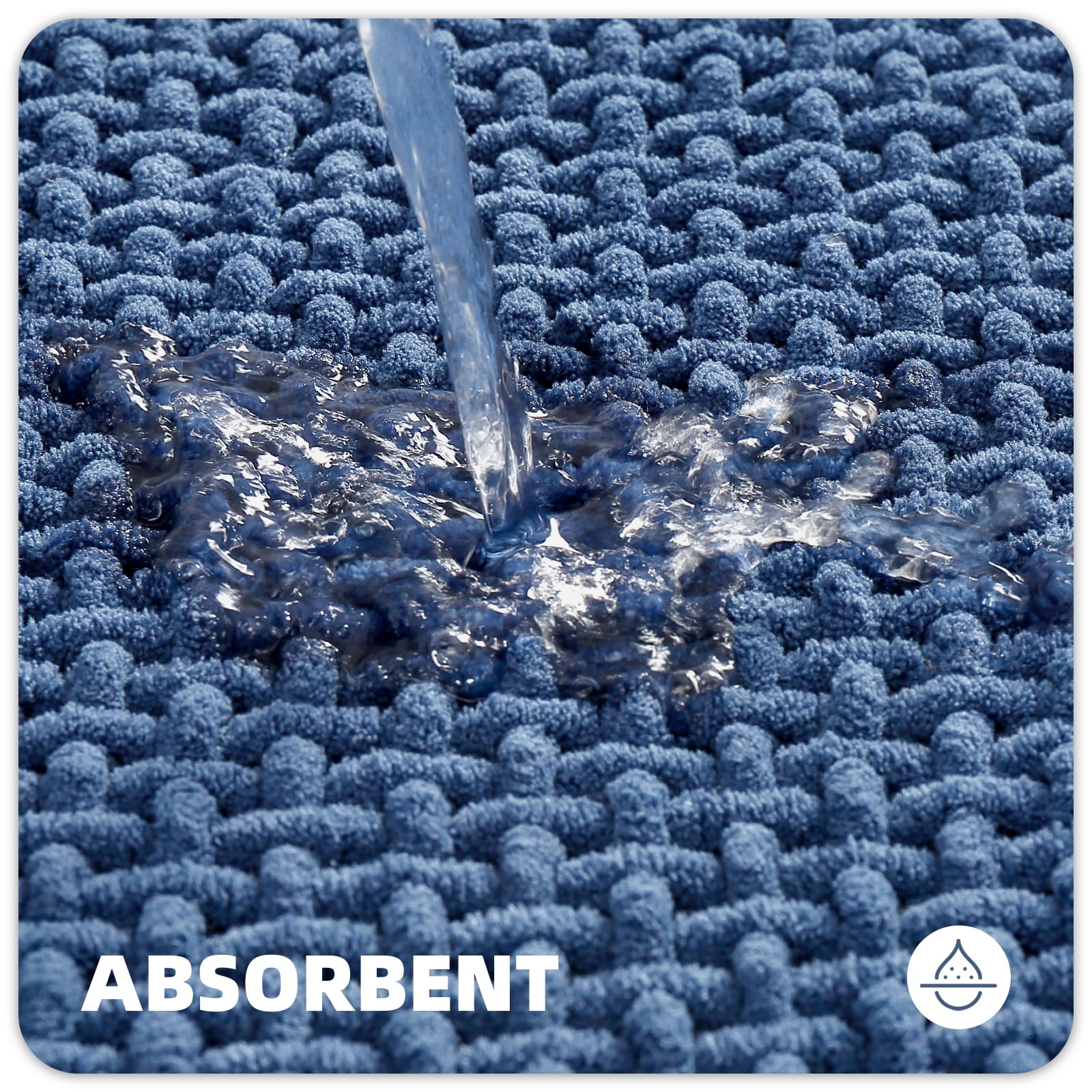 PABUBE Bathroom Rug, Non Slips Bath Mat, Machine Washable Bathroom Mat, Soft Absorbent Bathmat Bath Rug, Bathroom Rug and Mat for Bathroom Floor (20"x32",Navy)