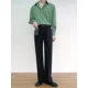 thumbnail image 4 of Pantalones de verano para hombre de talla grande, rectos, negros, 2024, de tela, vintage, elastano, antiarrugas, elegantes, de lujo, 4 of 5