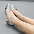 thumbnail image 6 of AZZAKVG Sandals for Womens Latin Dance Shoes Heeled Ballroom Salsa Tango Party Sequin, 6 of 9