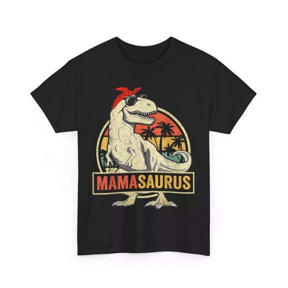 Mamasaurus T-Rex Dinosaur Messy Bun Mom Family Matching Gear Unisex T-Shirt, up to size 5XL