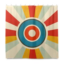 Yayeee Shower Curtain with Hooks 72"x72" Waterproof Fabric Bathroom Hanging Decor, Colorful Circles