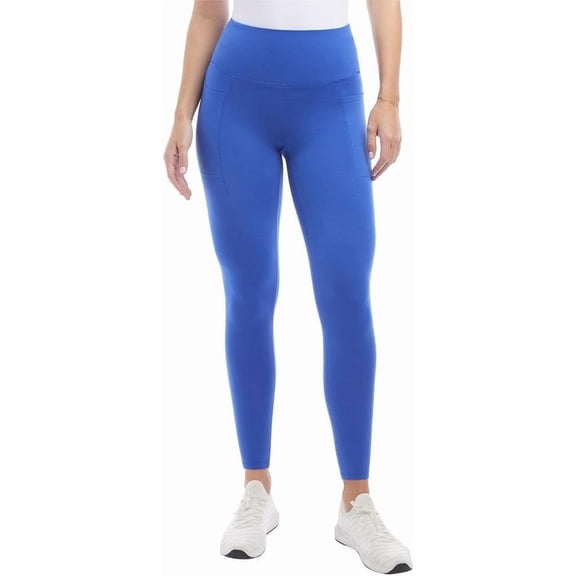 Danskin Women's Workout Yoga Pants High Waisted Active Leggings with Side Pockets (Dazzling, Large)