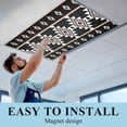 thumbnail image 6 of Black White Boho Fluorescent Light Covers, Modern Western Aztec Abstract Geometric Magnetic Light Covers for Ceiling Lights, Fluorescent Ceiling Shade for Classroom Bedroom Office 4x2Ft x 1PCS, 6 of 8