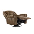 thumbnail image 5 of Weston Home Tippecanoe Polished Microfiber Nailhead Swivel Glider Recliner, Brown, 5 of 11