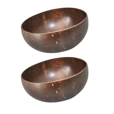 BEADCEST Cocoanut Shell Snack Bowls for Restaurant and Hotel 2Set 12.5x12.5x6.5in