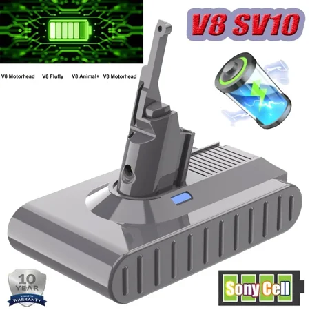 21.6V V8 Battery For Dyson V8 Absolute SV10 Animal Fluffy Vacuum Cleaner 6400mAh