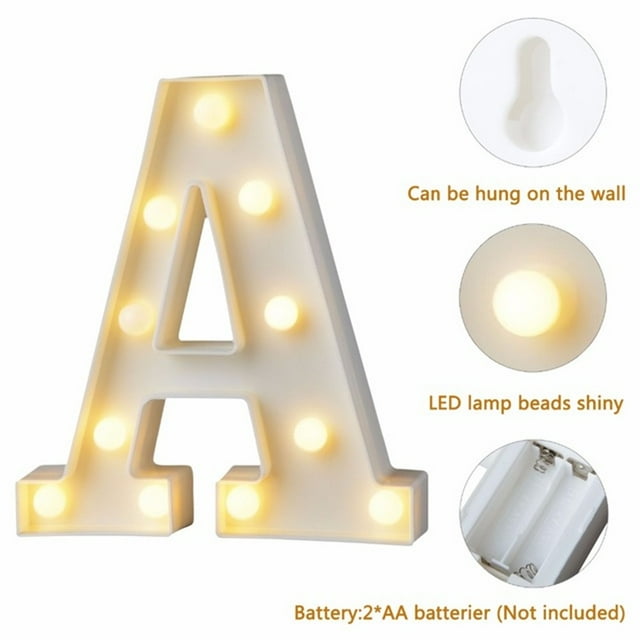 LED 26 Alphabet Letter Number Lights Ampersand Symbol Love Heart Light Up Sign Lamp For Love Wedding Home Party Holiday Bar Decoration