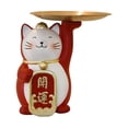 thumbnail image 3 of Estatua de gato con bandeja, adorno de mesa, figurita de arte para, 3 of 9
