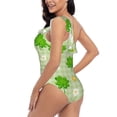 thumbnail image 5 of Yiaed St Patrick's Day11 Print Women One Piece Swimsuits Tummy Control One Shoulder Bathing Suits Pattern Ruffle Swimwear-Large, 5 of 8