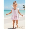 thumbnail image 5 of BemeyourBBs Toddler Baby Girl 3 Piece Swimsuit with Cover up Set Infant Bathing Suit Sleeveless Stripe Halter Top Bikini Bottom Coverups Set Summer Pool Beachwear, 5 of 9