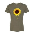 thumbnail image 2 of Sunflower Christian Faith Cross Inspirational/Christian Mens Premium Tri Blend T-Shirt, Military Green, Medium, 2 of 3