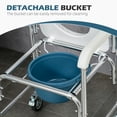 thumbnail image 4 of Olurrisa 330 lb Capacity Shower Commode Wheelchair - Aluminum Waterproof with Padded Seat & Foldable Footrest for Elderly/Bariatric Care, 4 of 9