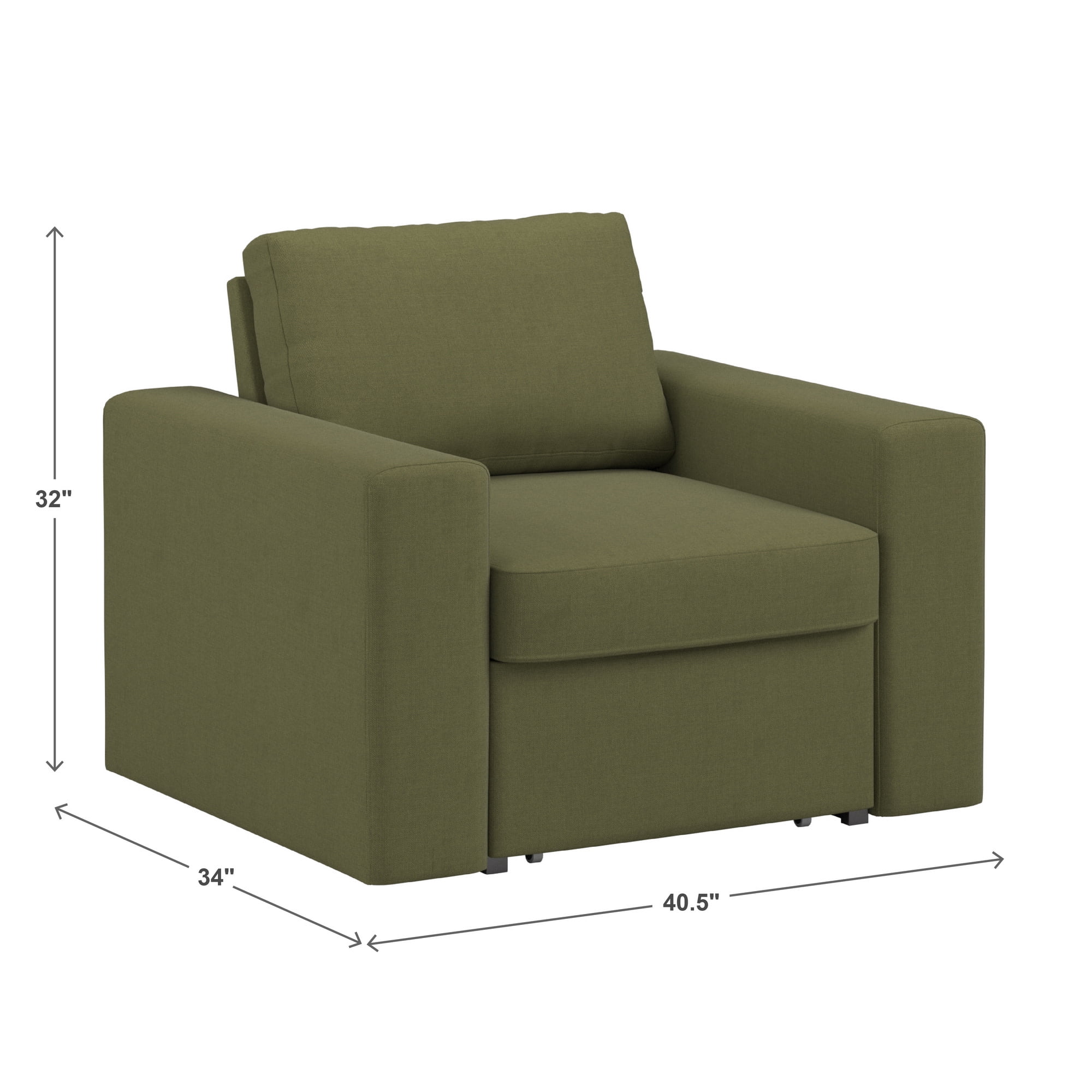 Weston Home Glen Park Modern Accent Chair with Hidden Storage, Green