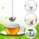 thumbnail image 3 of Infusor de té de hojas sueltas, 4 coladores de té de acero inoxidable con cadena y bandejas de goteo, juego de filtros de té pequeño para taza (tetera), 3 of 5