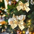 thumbnail image 4 of XEAZON Christmas Bows Decorations for Xmas Tree, 12PCS Mini Ribbons Glitter Bow for Wreath, Xmas Tree Ornaments Pendant for Party Desktop Christmas Wreaths Gift Wrapping Supplies (Gold), 4 of 7