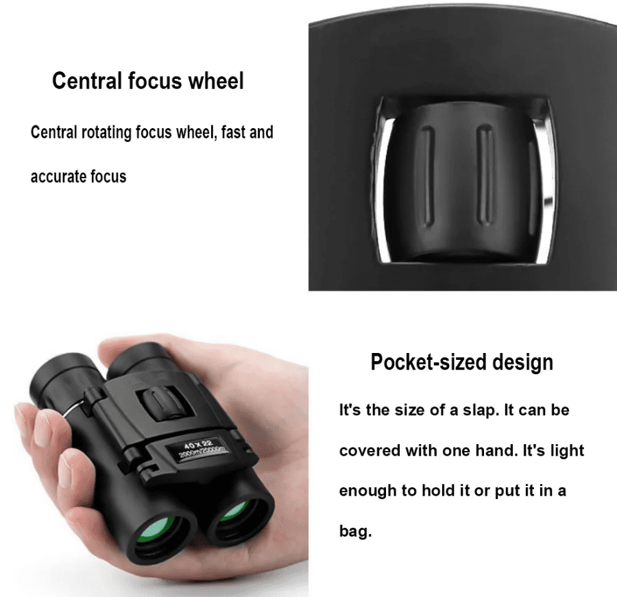 40x22 zoom HD Powerful Binoculars 2000M Long Range Folding Mini Telescope BAK4 FMC Optics For Hunting Sports Outdoor Camping