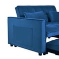 thumbnail image 6 of Jopath 3 in 1 Convertible Sofa Bed,Modern Pull Out Couch Slepper Bed with Adjustable Backrest,Velvet Loveseat Couch with Pillows & Pockets for Living Room Apartment Office,Blue, 6 of 10