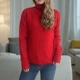 thumbnail image 3 of GigrtiJin Womens Loose Knit Sweater Long Sleeves Turtleneck Sweaters Solid Color Comfy Warm Lightweight Tops, 3 of 5