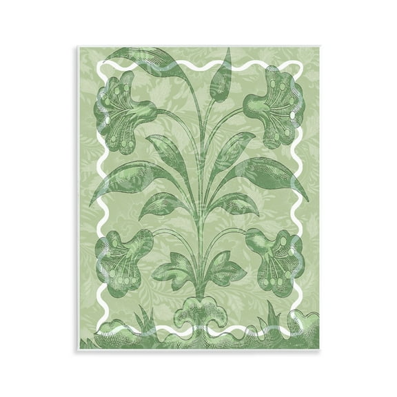 Stupell Industries Vintage Symmetry Botanicals Floral Painting Unframed Art Print Wall Art, 11 x 14