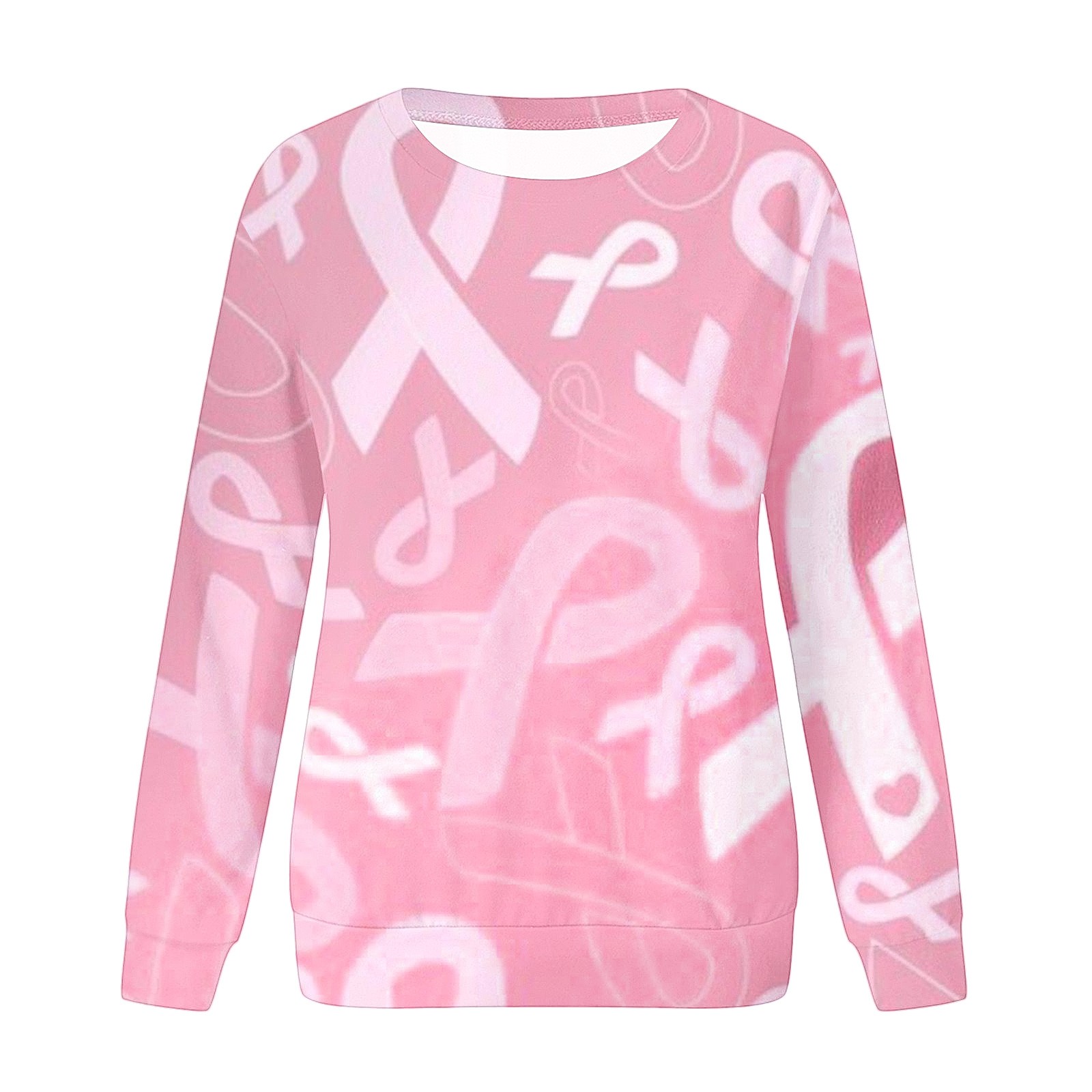 T-shirt Octobre Rose Femme - Manches Longues, Motif Ruban, Sensibilisation Cancer Du Sein - 2