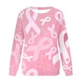 thumbnail image 4 of Homenesgenics Breast Cancer Awareness Shirts Plus Size for Women and Men Fashion Women's Casual Long Sleeve Round Neck Printed Ladies Sweatshirt Tops Blouse Sweatshirts Pink S, 4 of 4