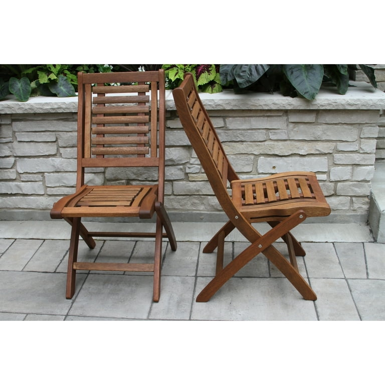 Eilaf Indoor/Outdoor Eucalyptus Folding Side Chair with